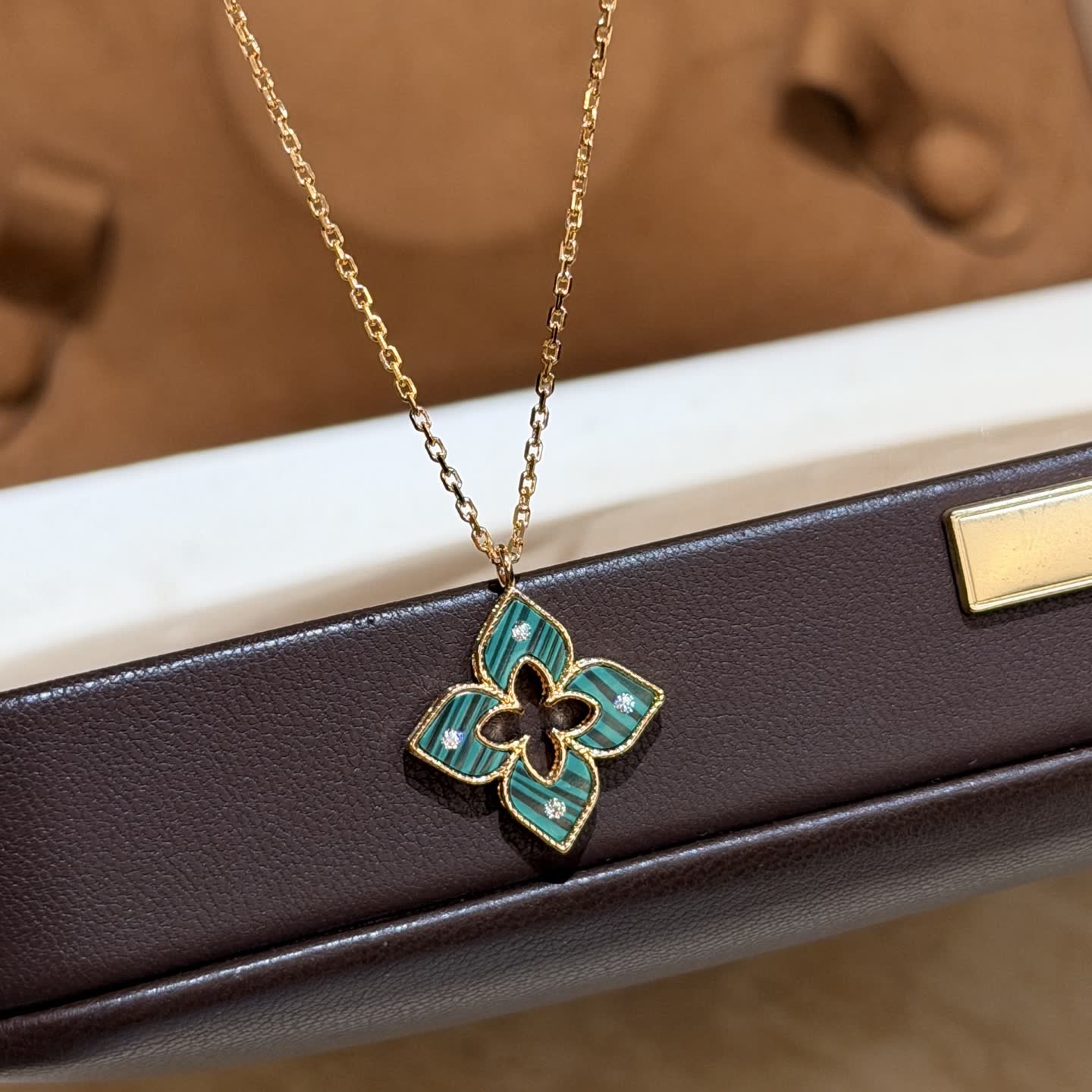 Van Cleef & Arpels Alhambra Gold and Enamel Diamond Necklace